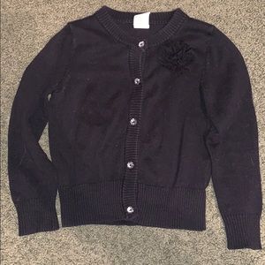4t black cardigan with cute flower decoration